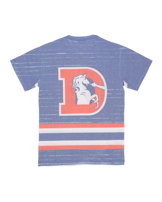 Mitchell & Ness Tops ,Veelkleurig ,Katoen Denver Broncos Nfl T-Shirt in het Blue voor heren