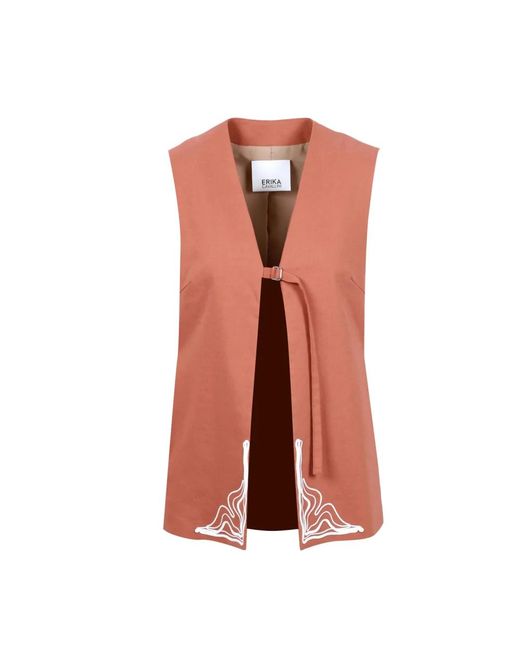 Chaquetas semi-couture canela con bordado cornely Erika Cavallini Semi Couture de color Brown