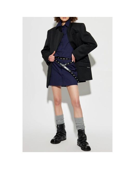The Attico Blue Gedrapestes kleid