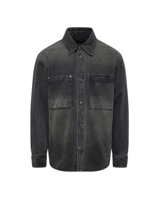 Wooyoungmi Black Denim Shirts for men