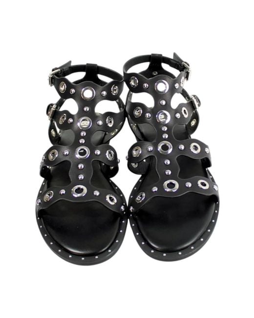 Bibi Lou Black Flat Sandals