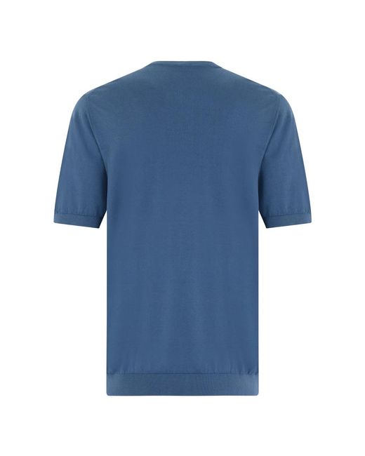 Fedeli Blue Round-Neck Knitwear for men