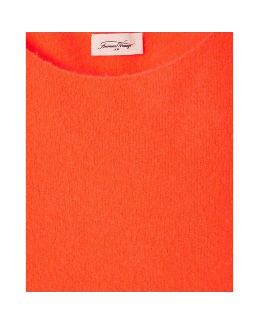 American Vintage Orange Round-Neck Knitwear
