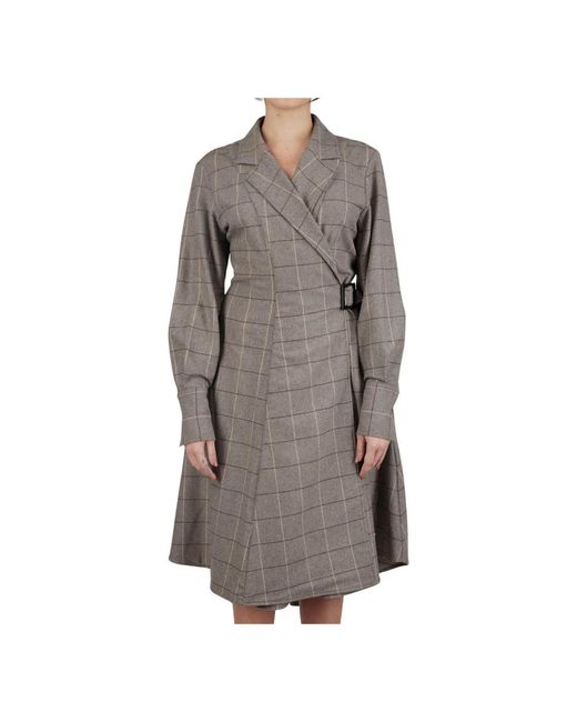 Kiton Brown Wrap Dresses