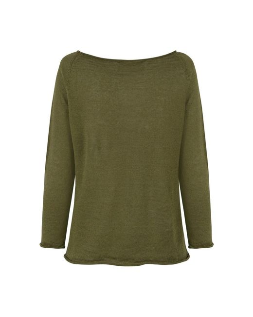 Cortana Green Round-Neck Knitwear
