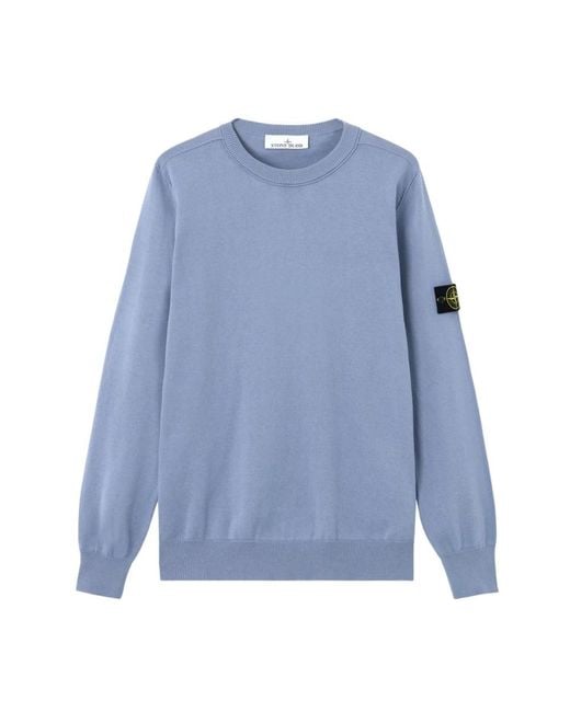 Stone Island Blue Round-Neck Knitwear for men