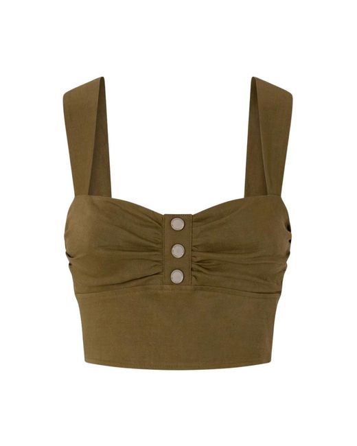 Pinko Green Sleeveless Tops