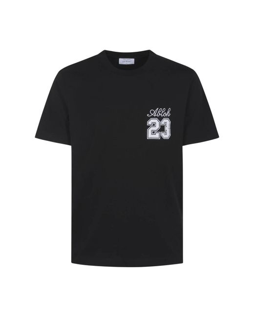 Off-White c/o Virgil Abloh Black Off- 23 Embroidered T-Shirt for men