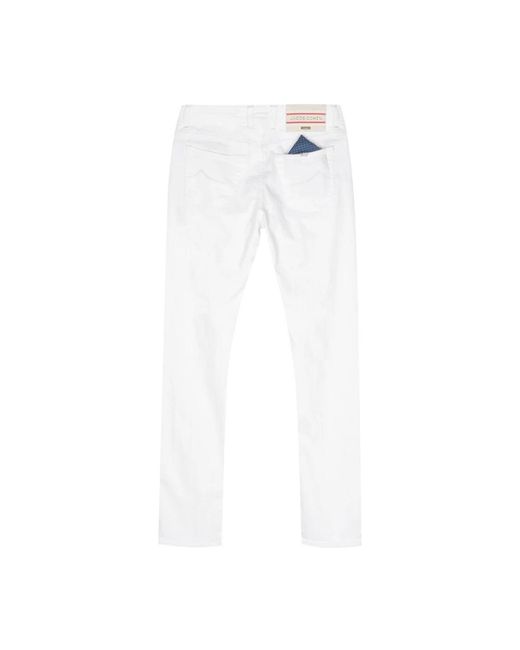 Jacob Cohen White Straight Jeans for men
