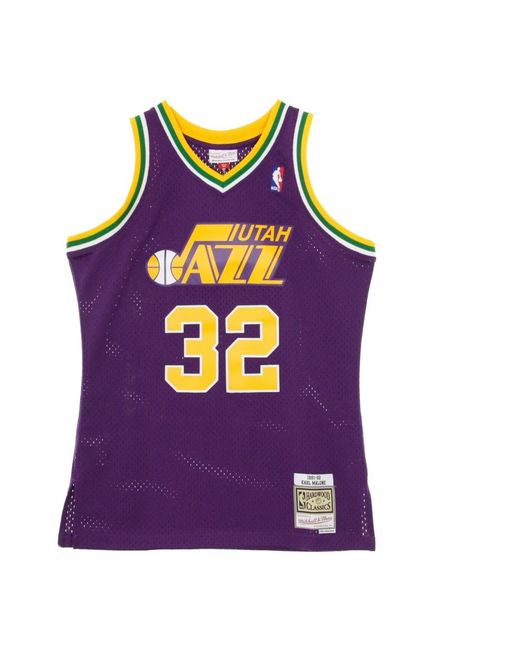 Mitchell & Ness Fitness ,Paars ,Vintage Karl Malone Basketball Tank Top in het Purple voor heren