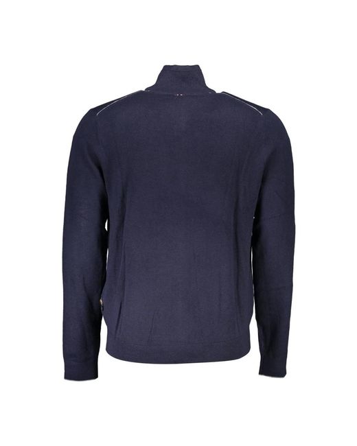 Napapijri Truien & Vesten ,Blauw ,Blauwe Cardigan Met Lange Mouwen En Logo in het Blue voor heren
