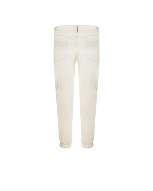 Cambio White Tapered Trousers