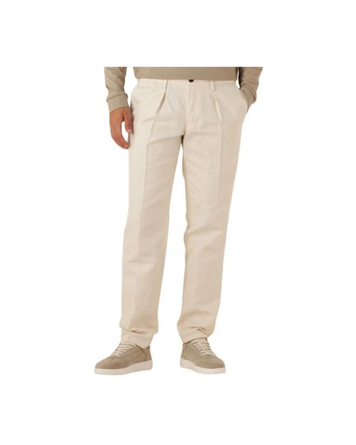 Profuomo Broeken ,Katoen Trouser Rf Herringbone in het Natural voor heren