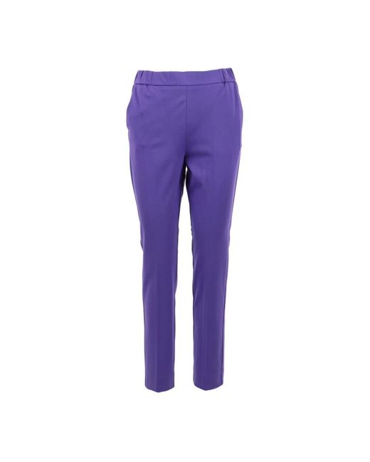 Marella Purple Slim-Fit Trousers