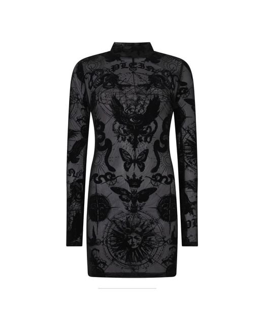 Philipp Plein Black Short Dresses
