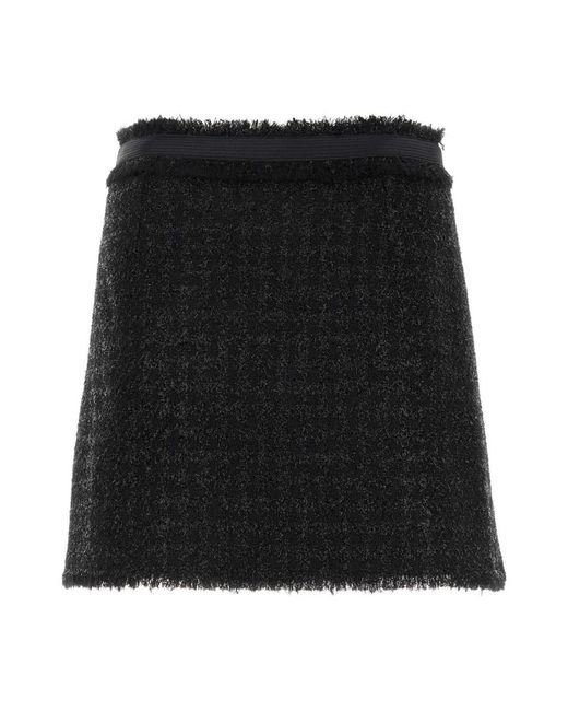 Versace Mini-Rok Met Franje in het Black