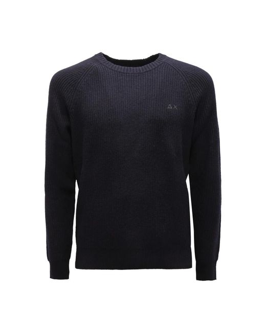 Sun 68 Blue Round-Neck Knitwear for men