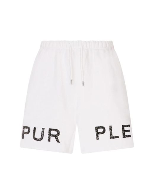Purple Brand White Casual Shorts for men