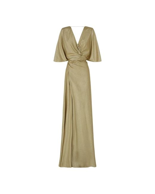 Cortana Green Martina seiden metallic gold kleid