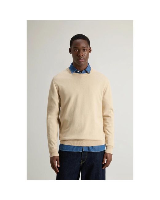 Woolrich Natural Round-Neck Knitwear for men