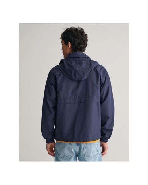 Gant Jassen ,Blauw ,Polyester Windshielder Lichtgewicht Waterdichte Jas in het Blue voor heren