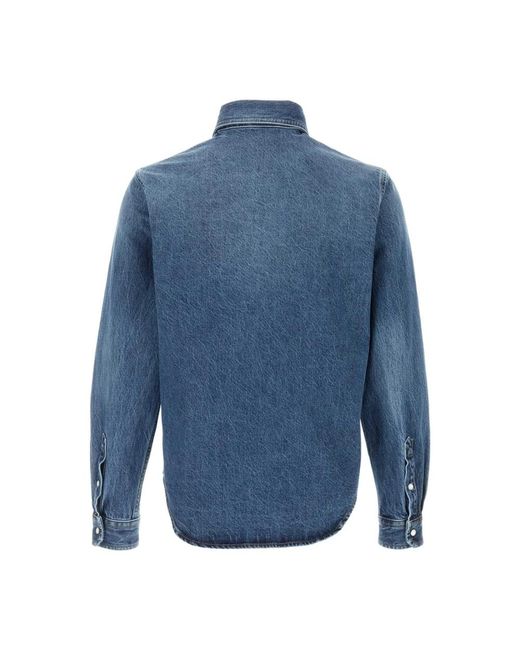 Versace Overhemden ,Blauw ,Denim Denim Overhemd in het Blue voor heren