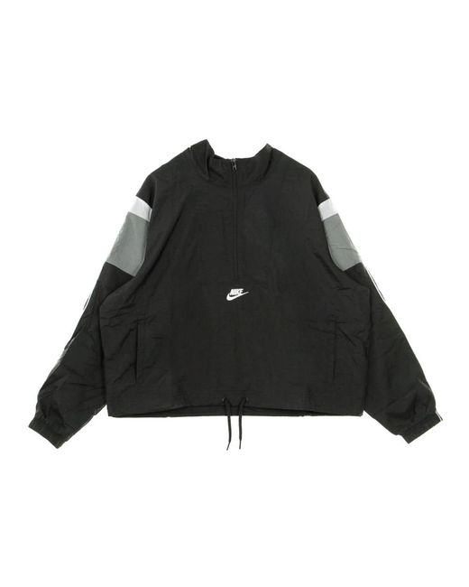 Nike Fitness ,Zwart ,Polyester Sportswear Heritage Windbreaker Jacket in het Black