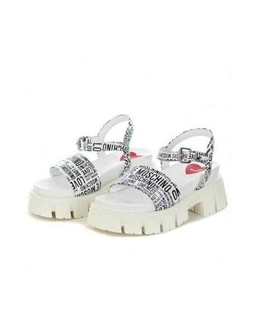 Love Moschino White High Heel Sandals
