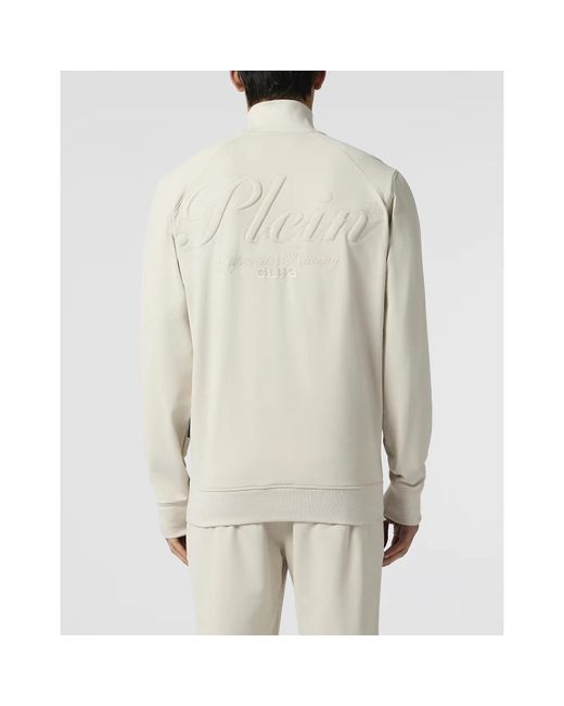 Philipp Plein Hoodies & Sweatvesten ,Katoen Jogging Jacket Racing in het White voor heren