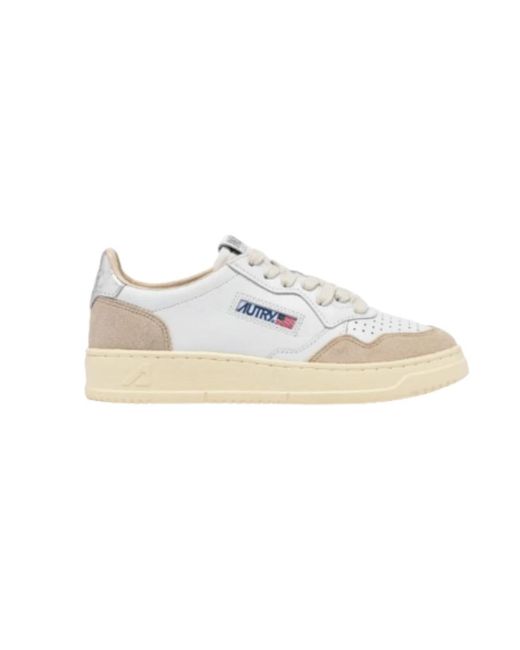 Sneaker in pelle stile medalist retro di Autry in White