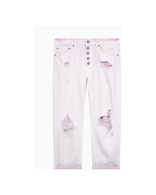 Dondup White Cropped Trousers