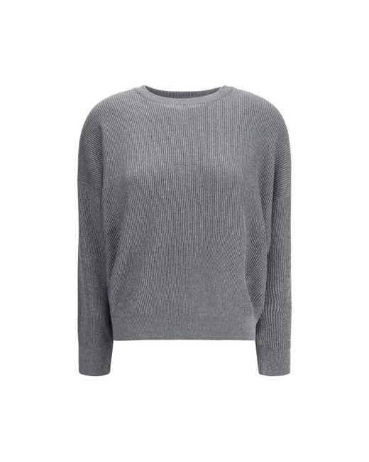 Brunello Cucinelli Round-Neck Knitwear in het Gray