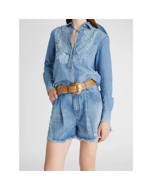 Ermanno Scervino Blue Camicia Hemd