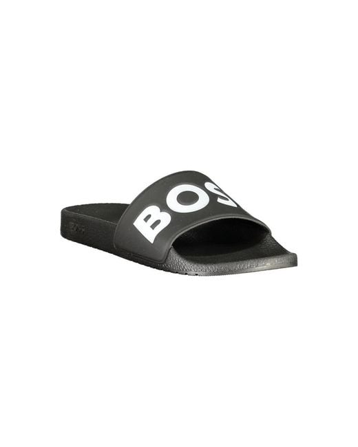 HUGO Black Sliders for men