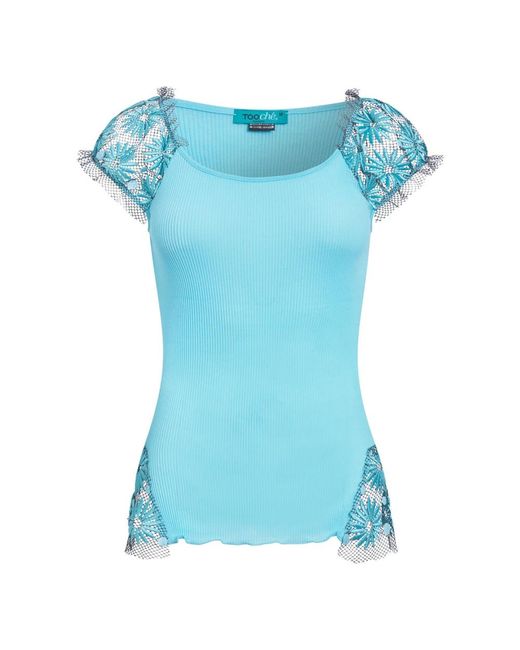 Tooche Oranje Mouwloze Top 'Julie' Voor in het Blue