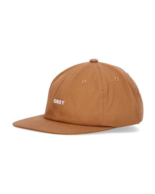 Obey Accessoires ,Bruin ,Katoen Bruine Suiker Flat Visor Cap in het Brown