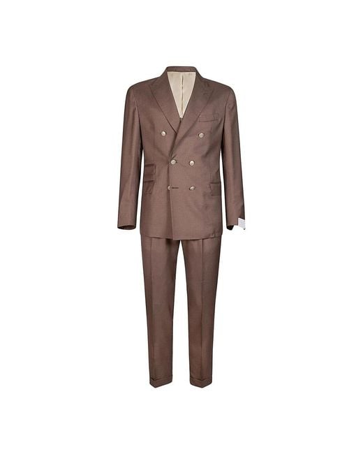 Double Breasted Suits Eleventy de hombre de color Brown