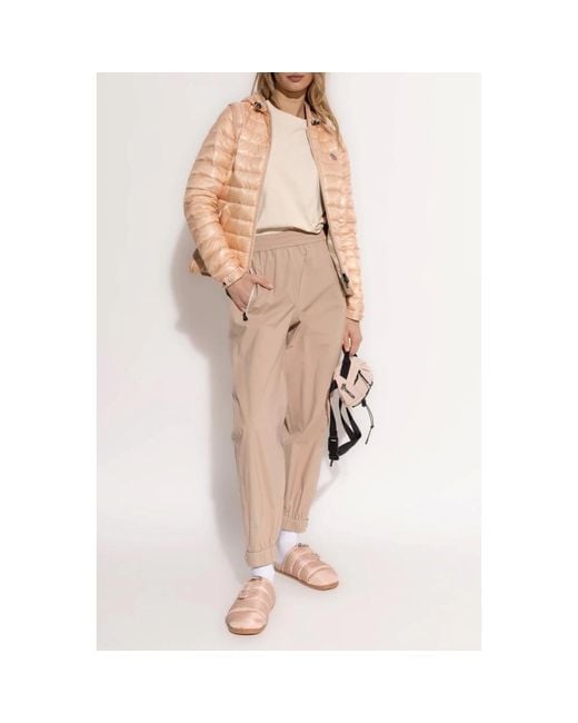 Moncler Jassen ,Roze ,Leer Karura Jas in het Natural