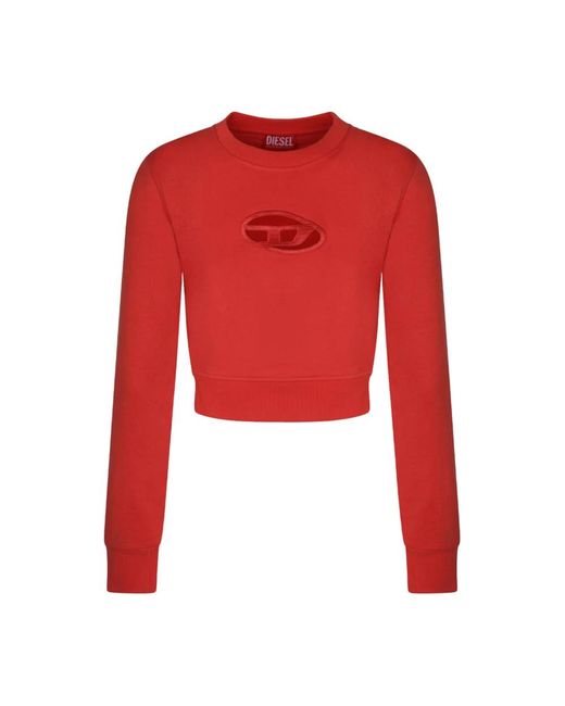 Sudadera corta con logotipo recortado DIESEL de color Red
