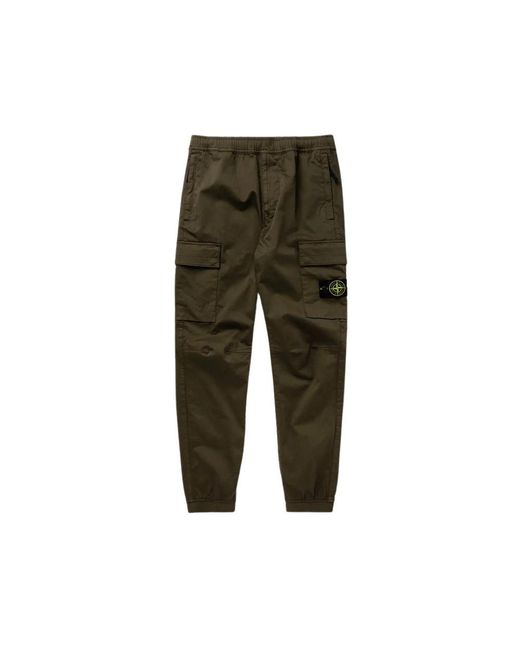 Stone Island Green Slim-Fit Trousers for men