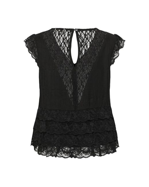 Blouses Cream de color Black