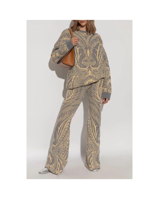 Wide Trousers di Etro in Natural