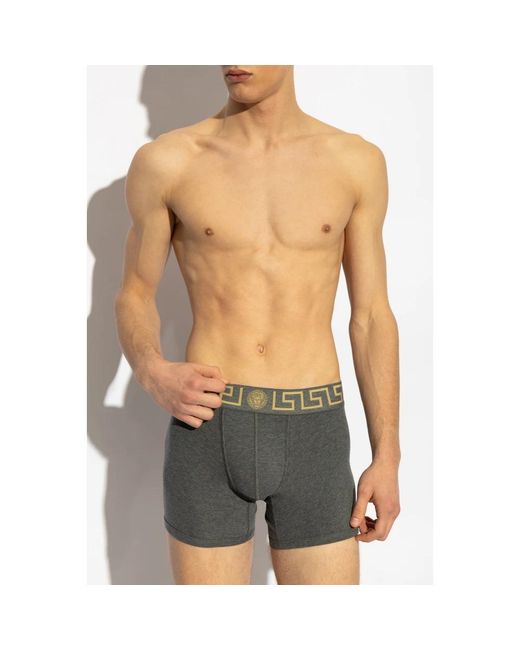 Versace Ondergoed ,Veelkleurig ,Katoen Twee-Pack Boxershorts in het Gray voor heren