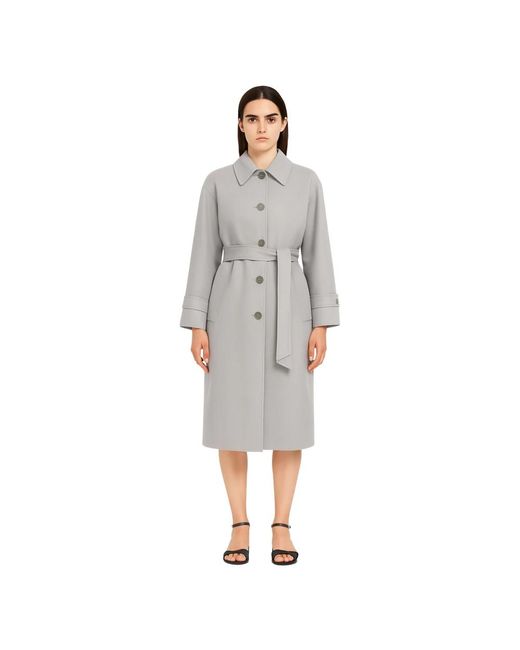 Max Mara Gray Grauer Baumwollmischung Ilde Mantel