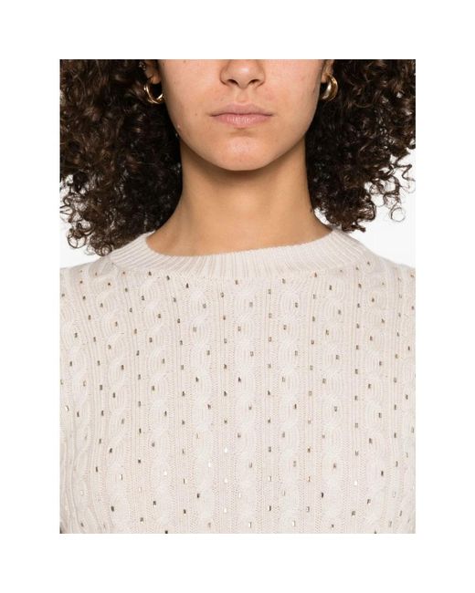 Round-Neck Knitwear Max Mara de color White