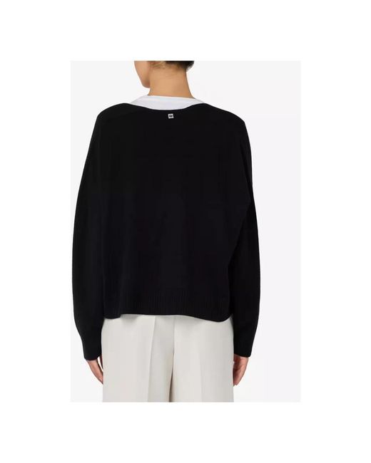 Manila Grace Truien & Vesten ,Zwart ,Cardigan Basic in het Black