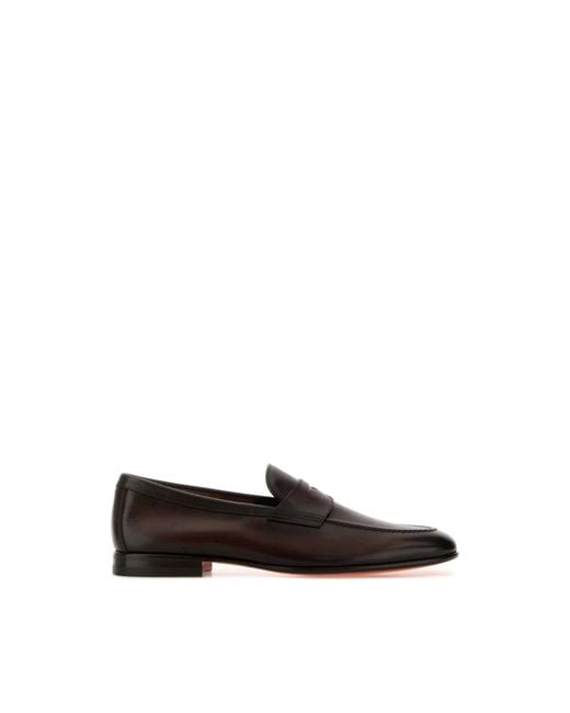 Santoni Black Loafers for men
