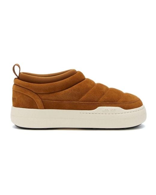 Moon Boot Park Soft Braune Wildleder-Sneakers in Brown für Herren