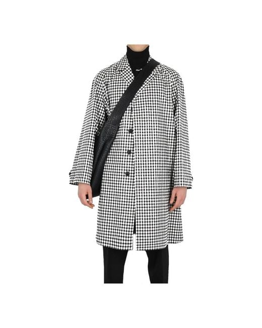 Prada Gray Belted Coats for men