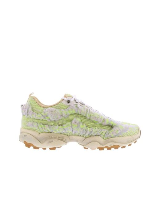 Acne Bubba Sneaker Wit/Geel in het Green voor heren